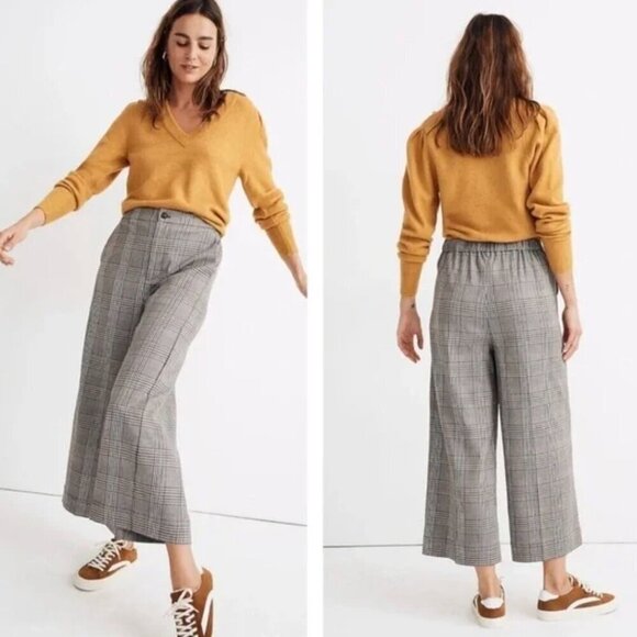 Madewell Huston High Rise Wide Leg Trousers Plaid  Size XS - Picture 2 of 8